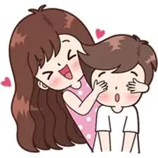 romantic cute cartoon couple dp for whatsapp